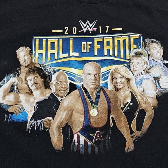 2017 WWE Hall Of Fame Wrestlemania T-Shirt Large Kurt Angle, Teddy Long, Phoenix - Picture 4 of 6